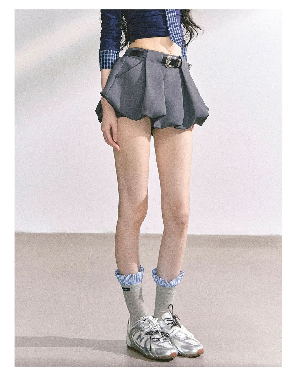 【半夏】Pleated Puffy Skirt (with belt)