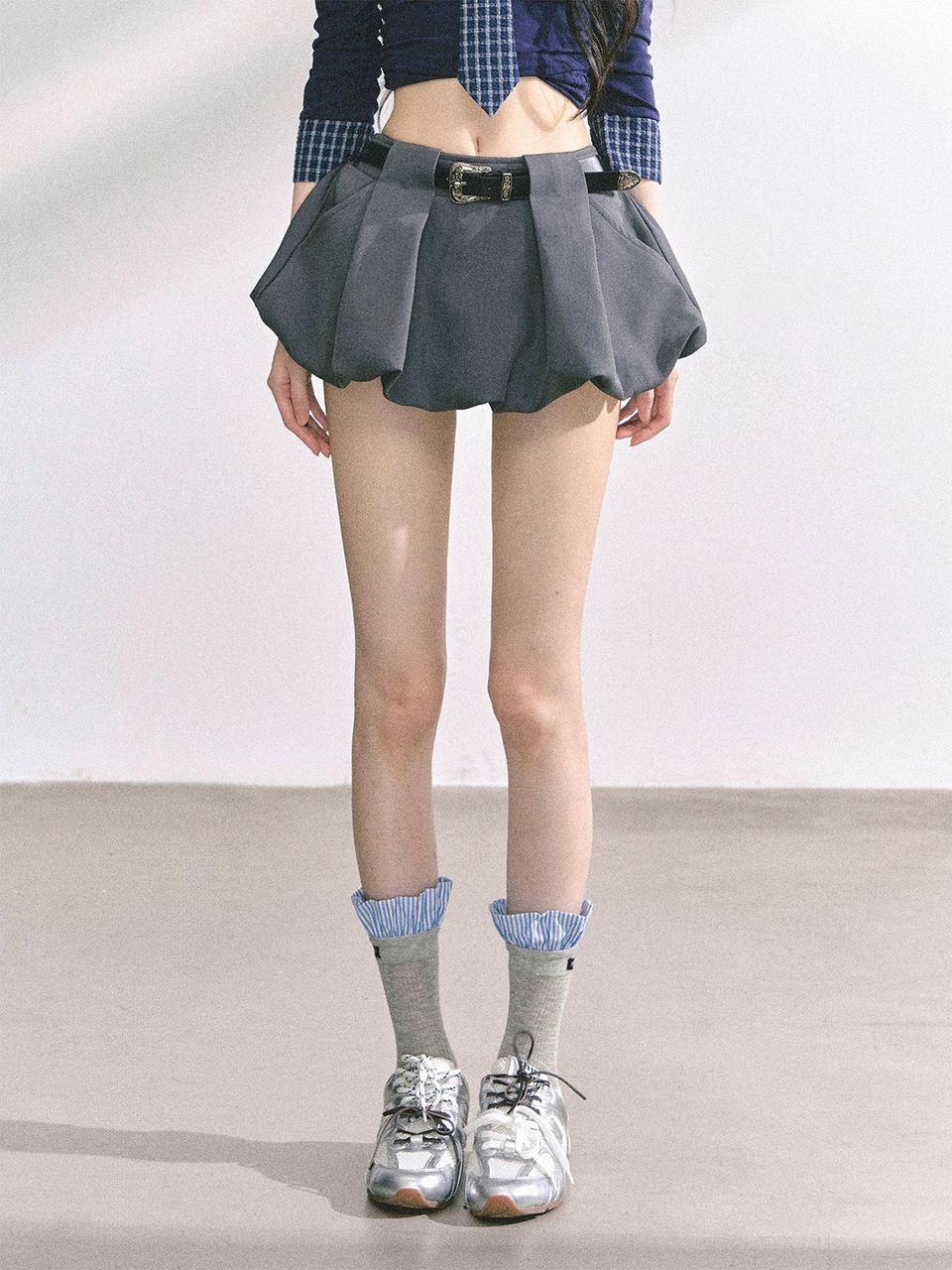 【半夏】Pleated Puffy Skirt (with belt)