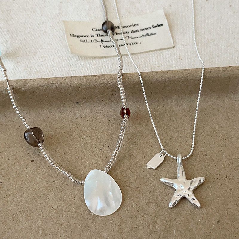 【唯依配饰】Vacation-Style Starfish & Seashell Necklace