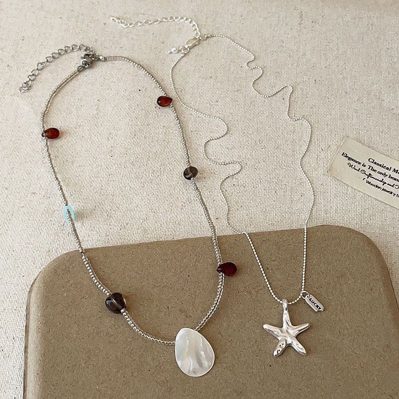 【唯依配饰】Vacation-Style Starfish & Seashell Necklace