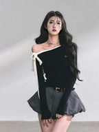 【半夏】Pleated Puffy Skirt (with belt)